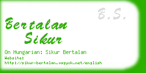 bertalan sikur business card